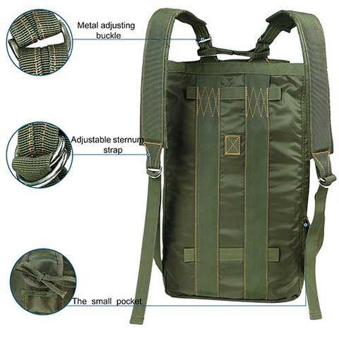 Tactical Parachute Travel Backpack - 210T Nylon Lining & 24L Capacity - Military Survivalist