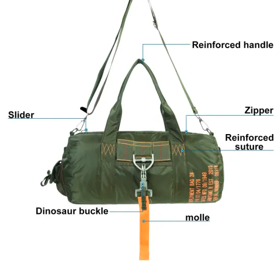 Water Resistant Tactical Parachute Duffle Bag Gym Bag - Military Survivalist