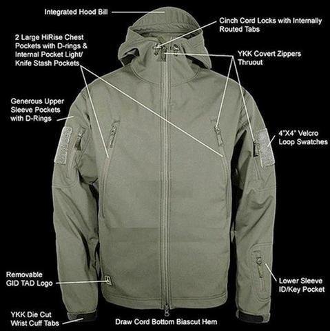 Waterproof & Windproof Men's Tactical Soft Shell Jacket - Military Survivalist
